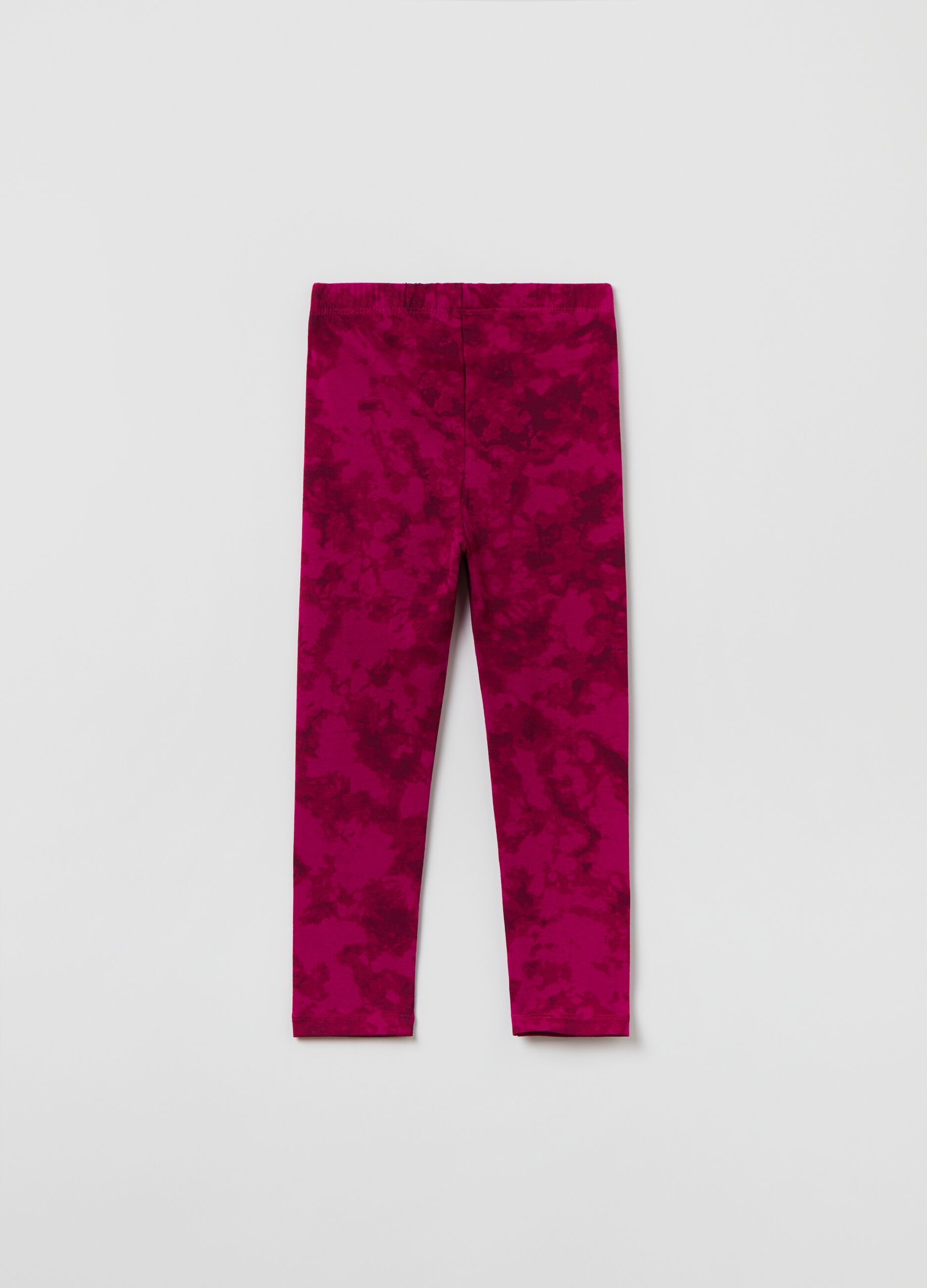 Leggings with Tie Dye print and teddy bear embroidery