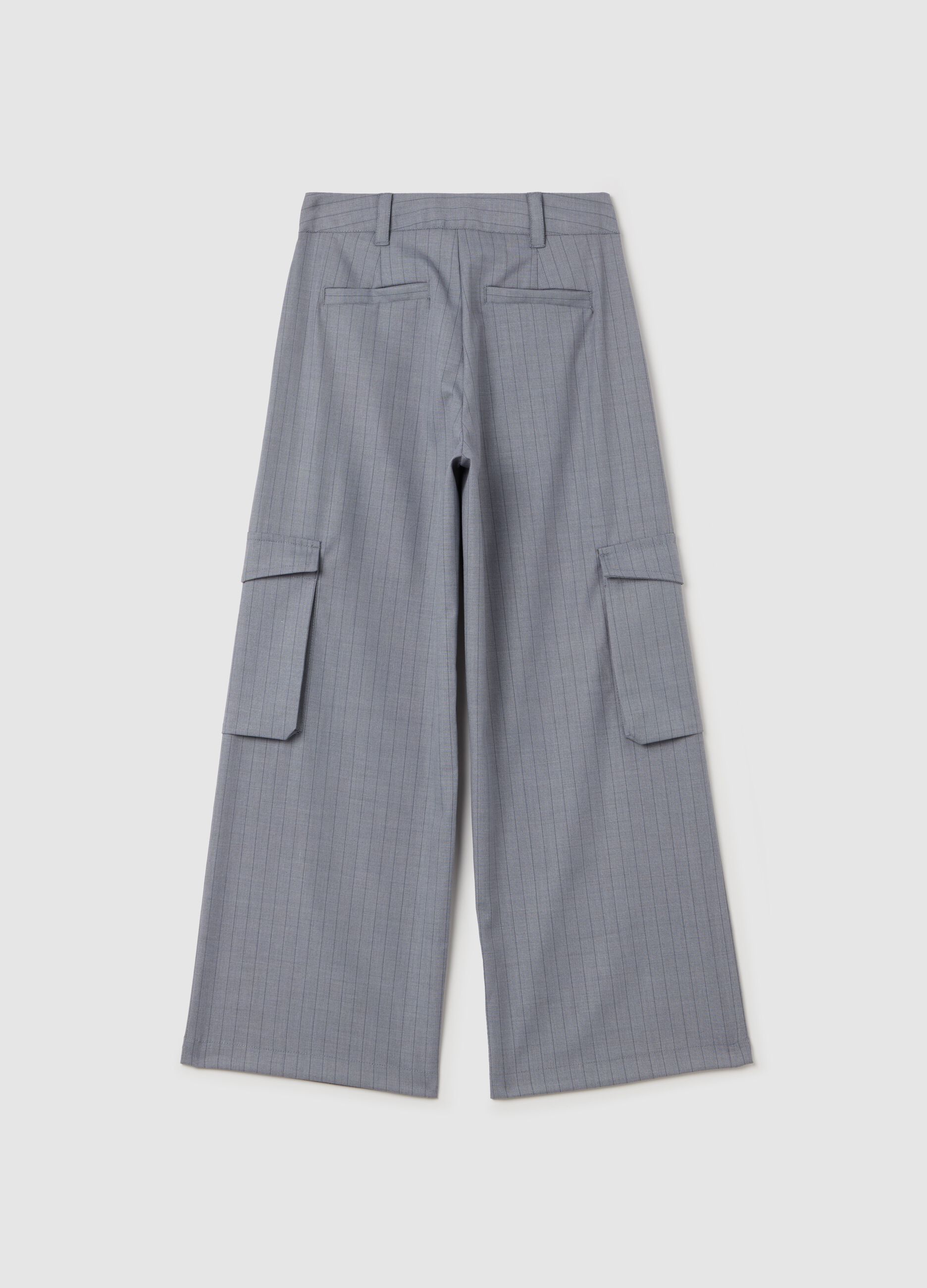 Pinstriped cargo trousers