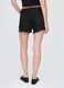 Black Denim Shorts with Frayed Hem_2