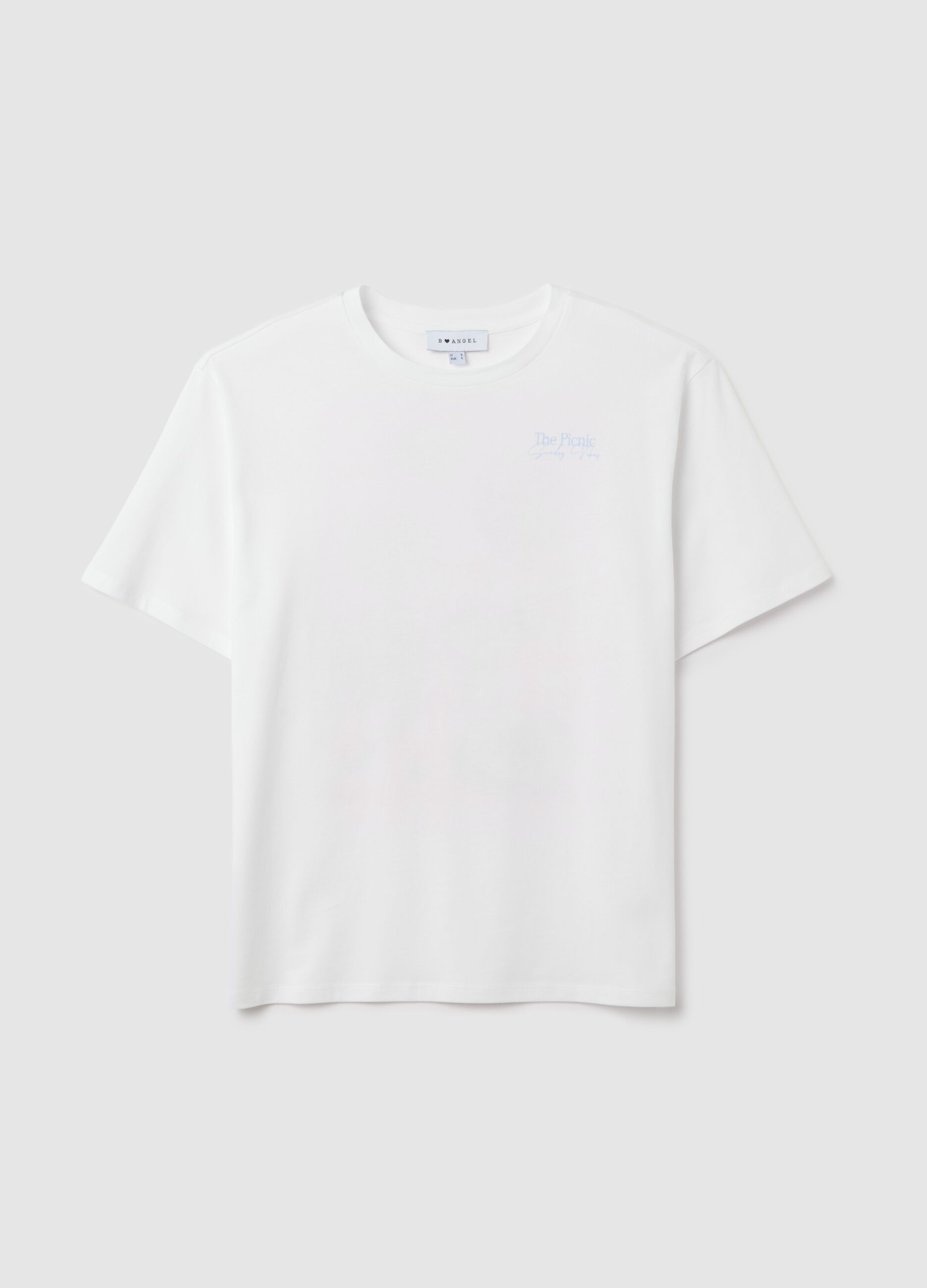 Women's white pure cotton T-shirt relaxed fit