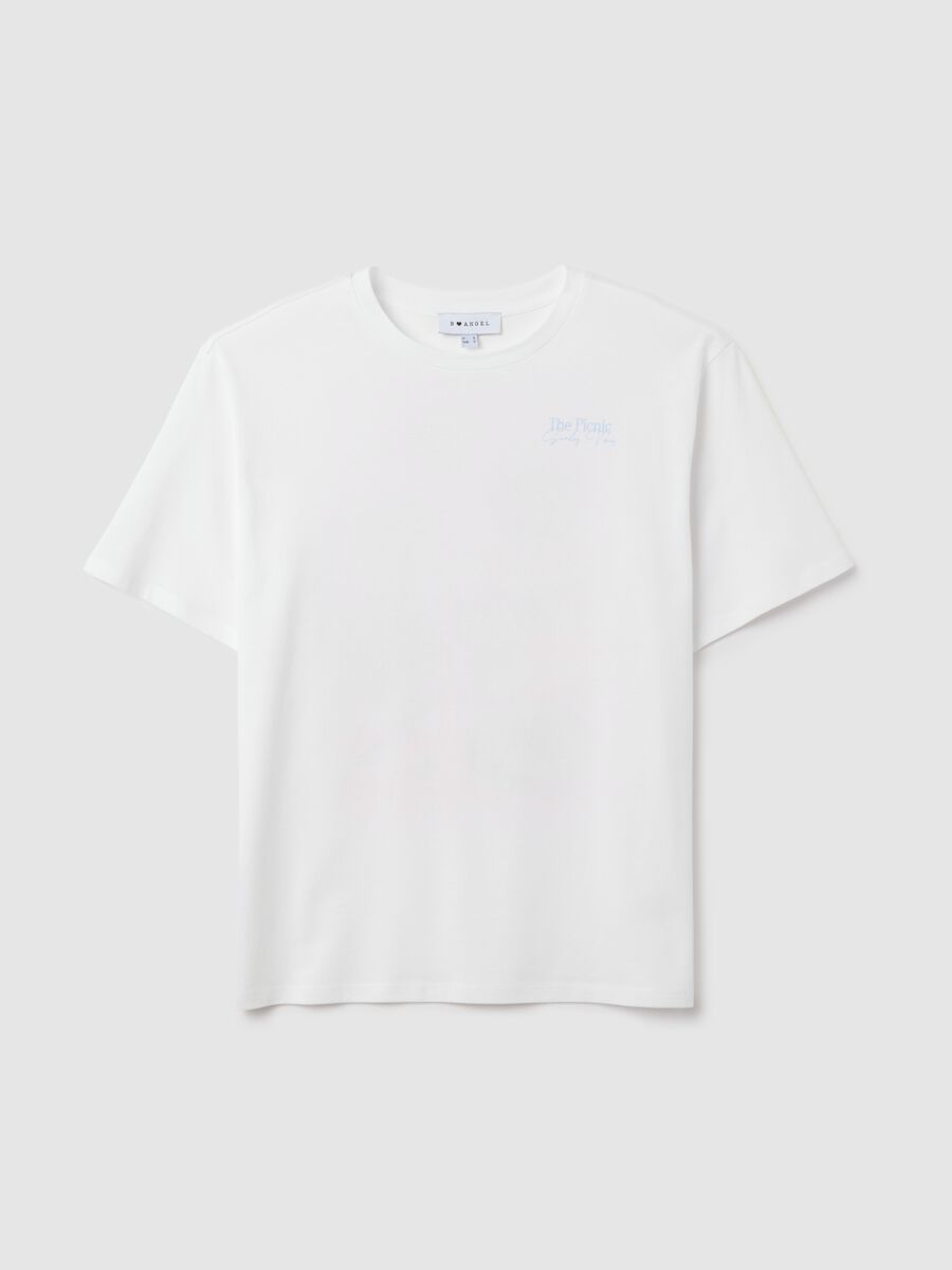 Women's white pure cotton T-shirt relaxed fit_4
