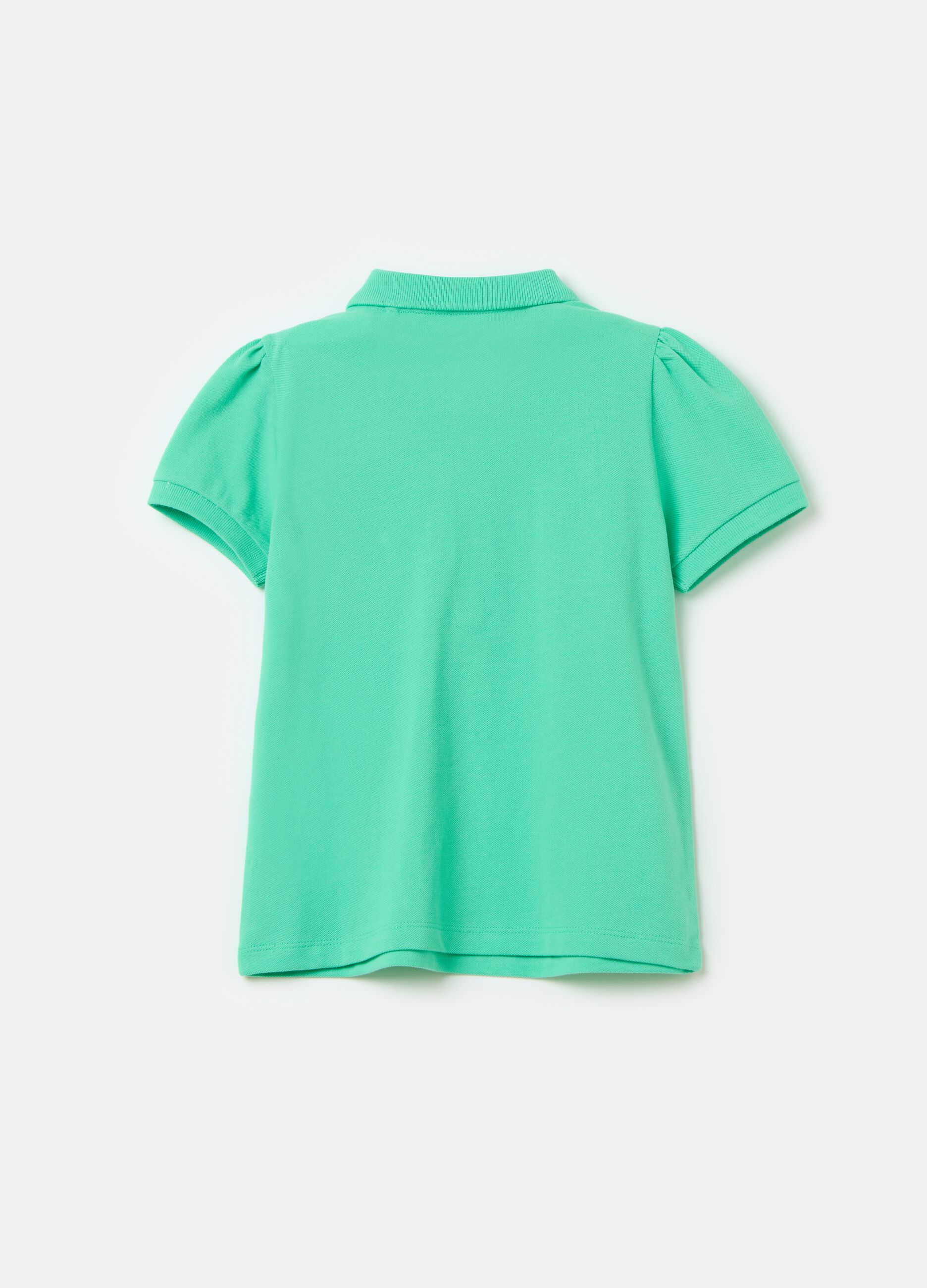 Cotton piquet polo shirt with frill