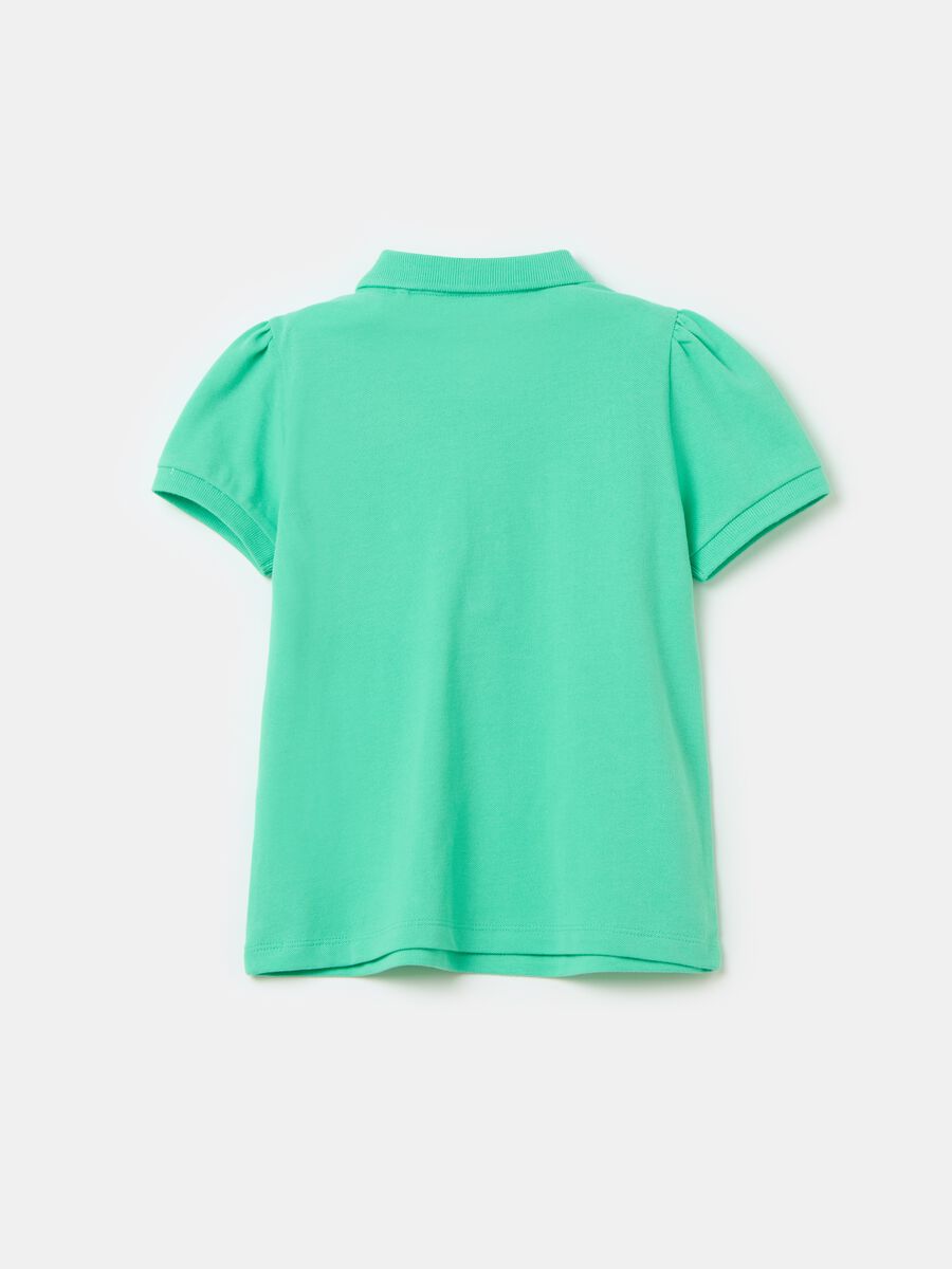 Cotton piquet polo shirt with frill_1