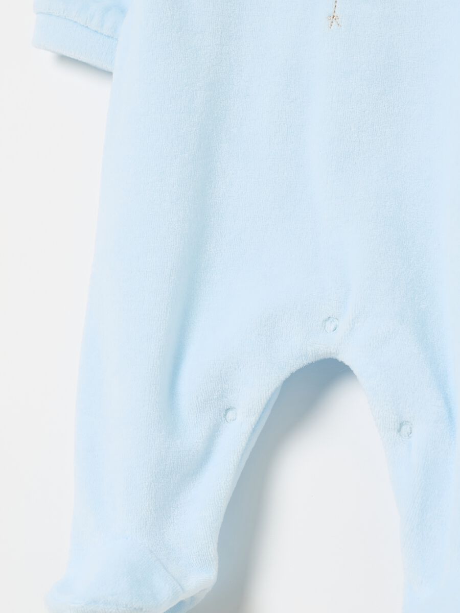 Velour onesie with feet and embroidery_3