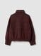 Brown stretch high-neck jacket, regular fit_5