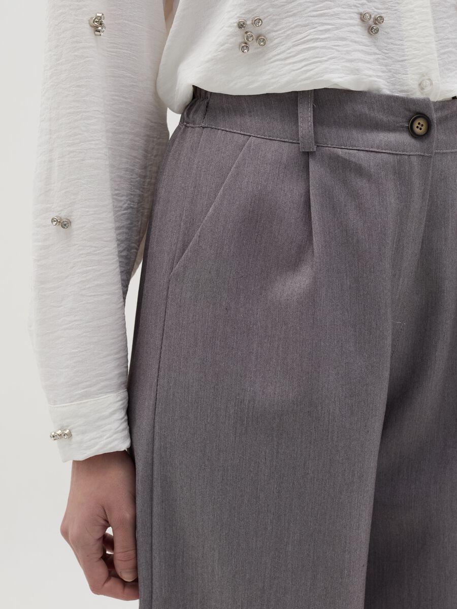 Wide-leg mélange trousers_2