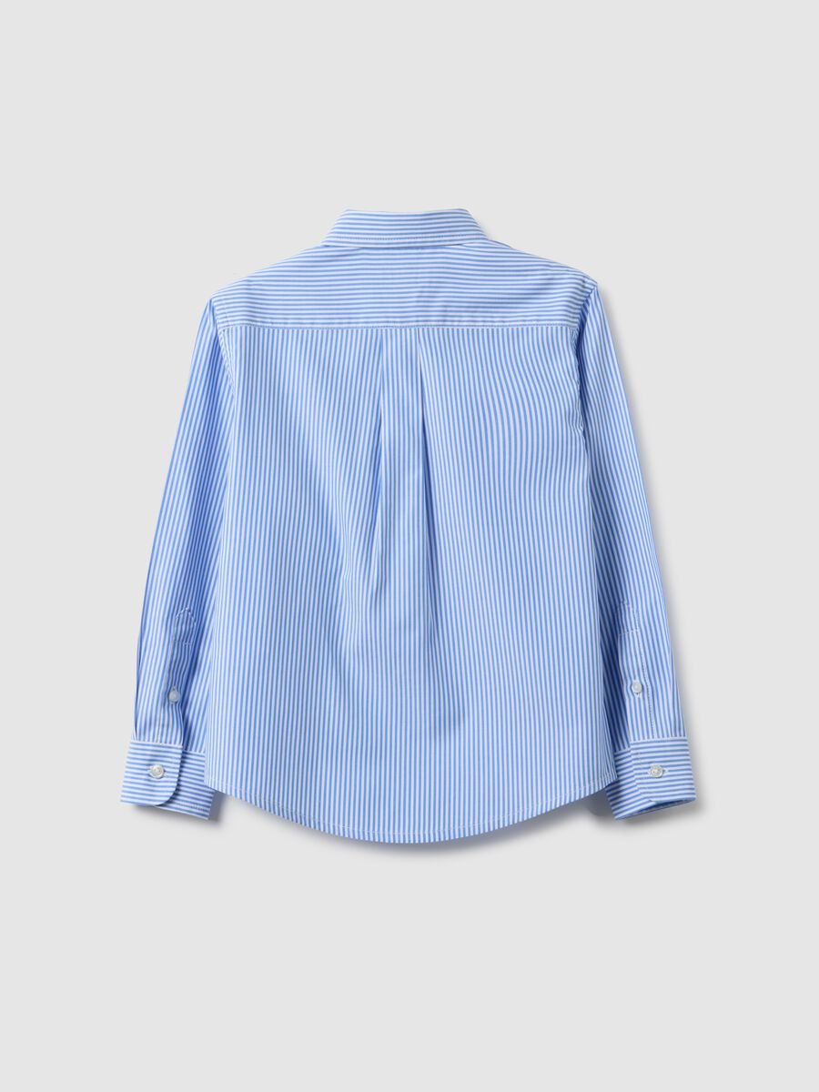 Multicolour striped pure cotton regular fit boys' shirt_1