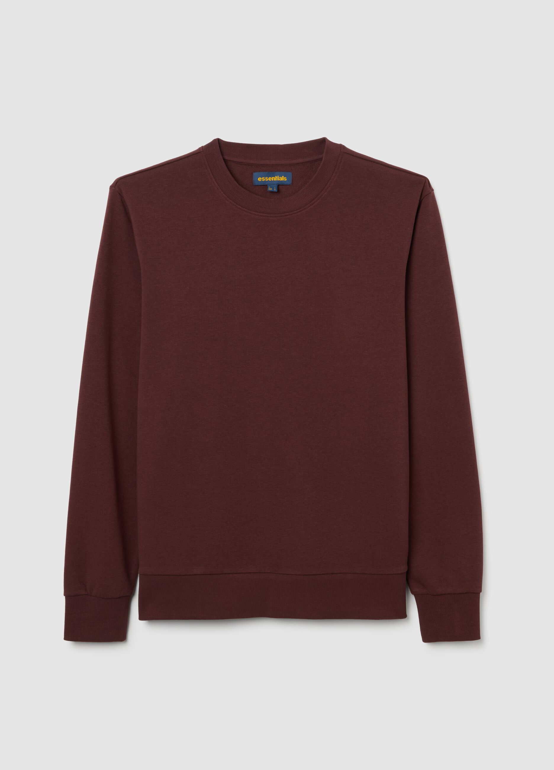 Brown cotton-blend sweatshirt regular fit