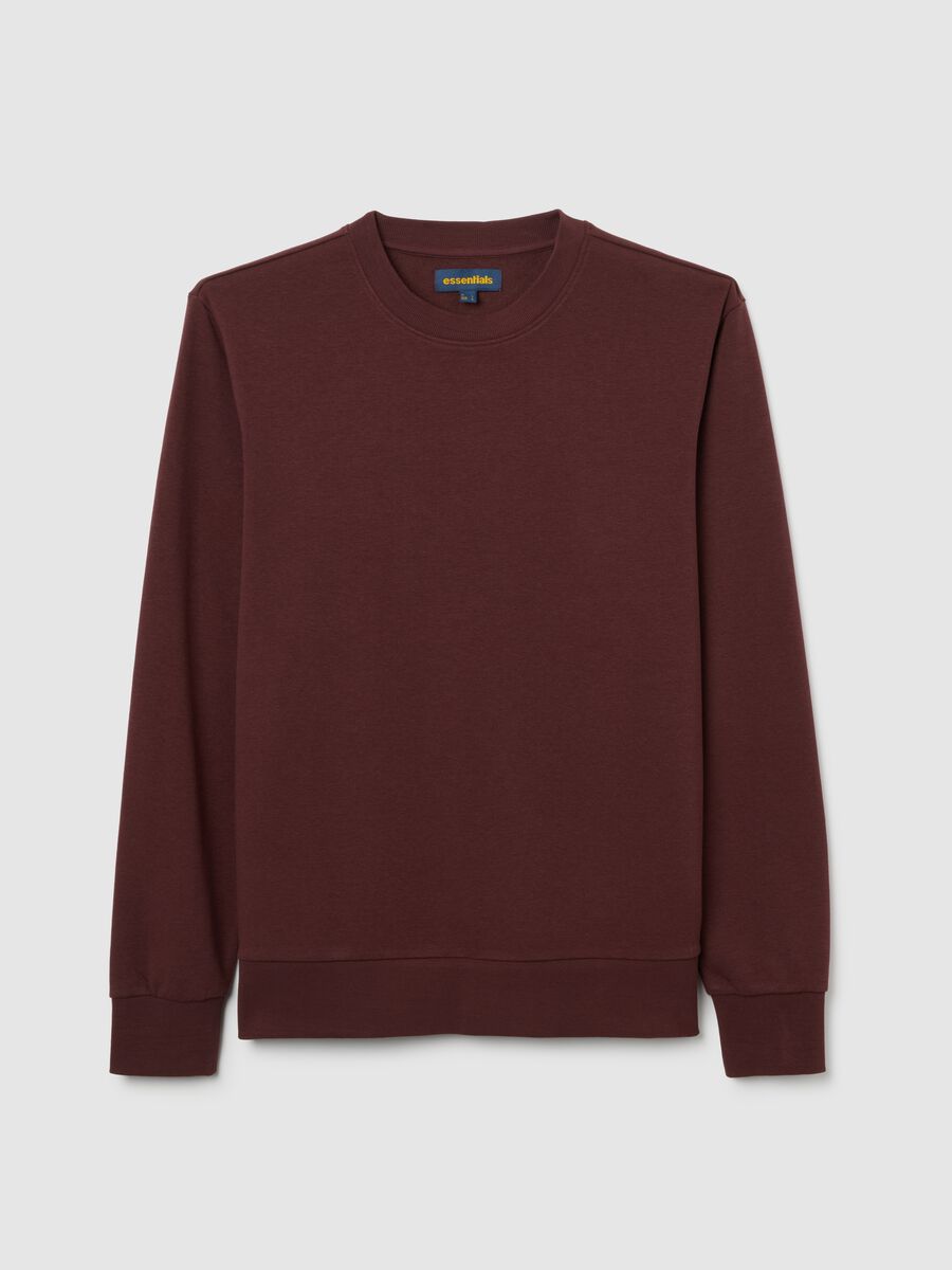 Felpa in misto cotone marrone regular fit_0