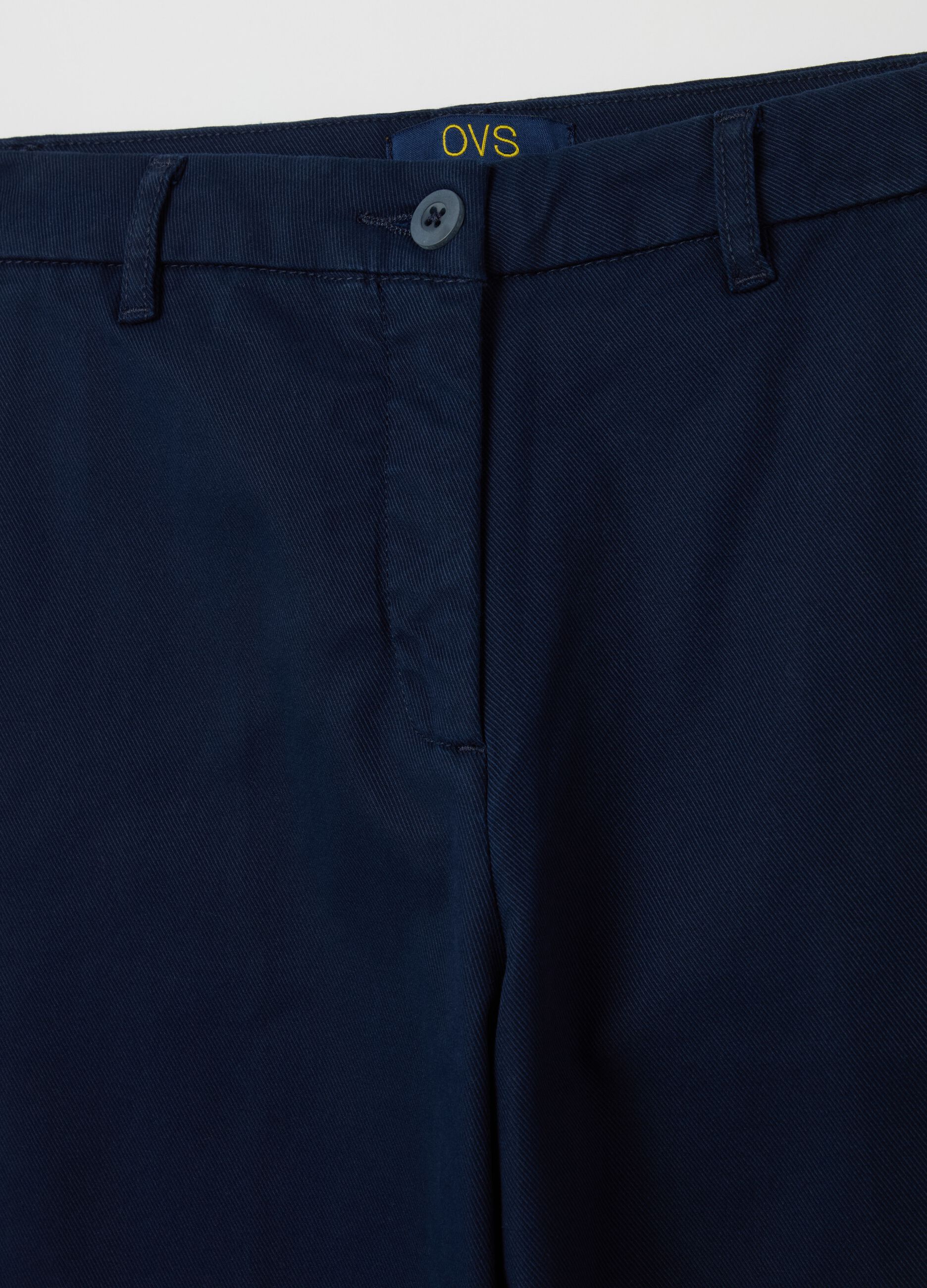 Curvy stretch cotton chino trousers