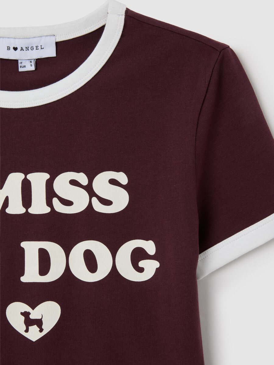 Bordeaux stretchy cotton women's T-shirt_1