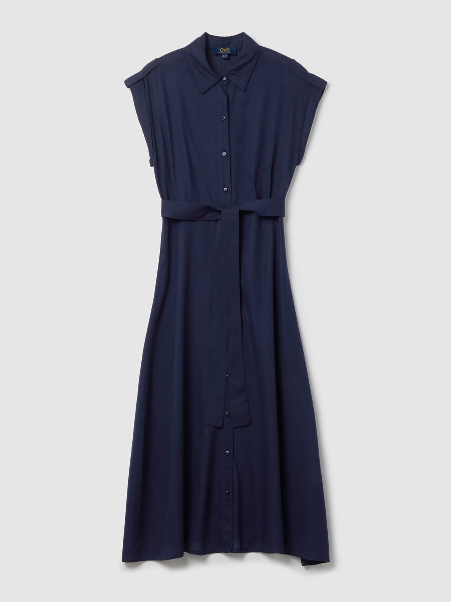 Long shirt dress with belt_4