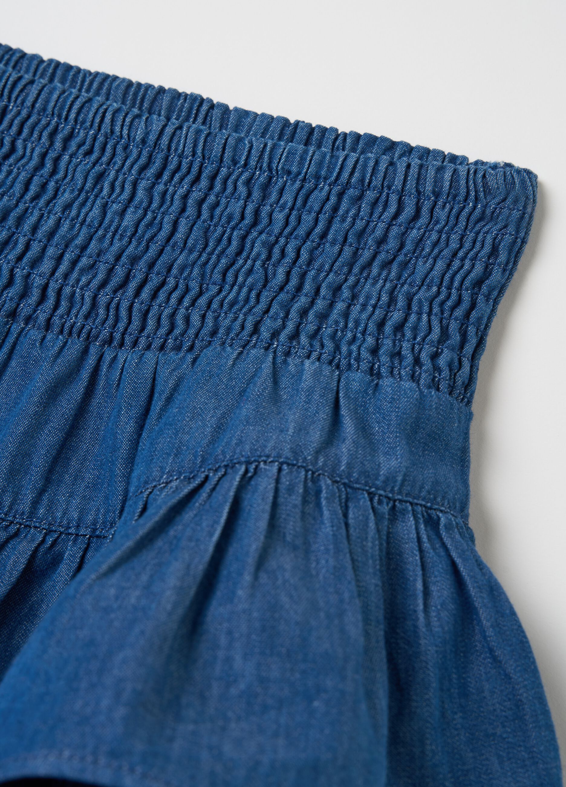 Tiered denim skirt