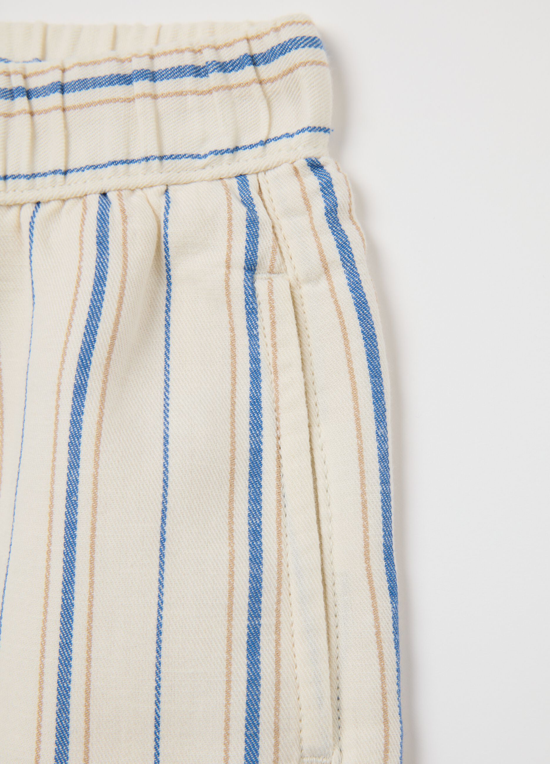 Children's multi-colour cotton blend regular fit shorts with elasticated waist and drawstring