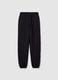 Girls' black jogger pants in pure cotton regular fit with print_1