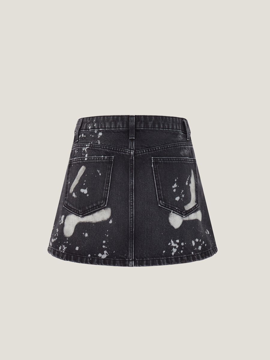 Minigonna in denim con stampa_5
