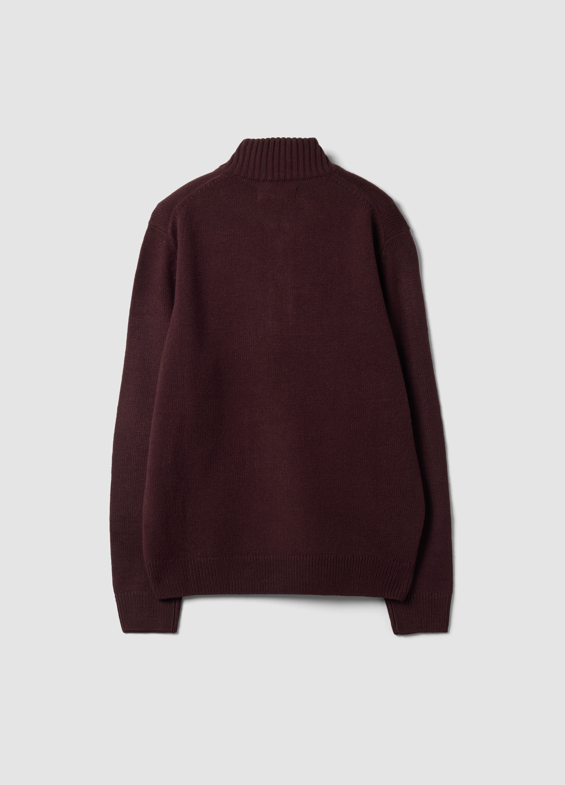 Maglia viola Half zip regular fit a maniche lunghe