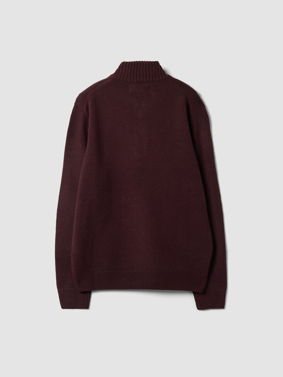 Maglia viola Half zip regular fit a maniche lunghe_2
