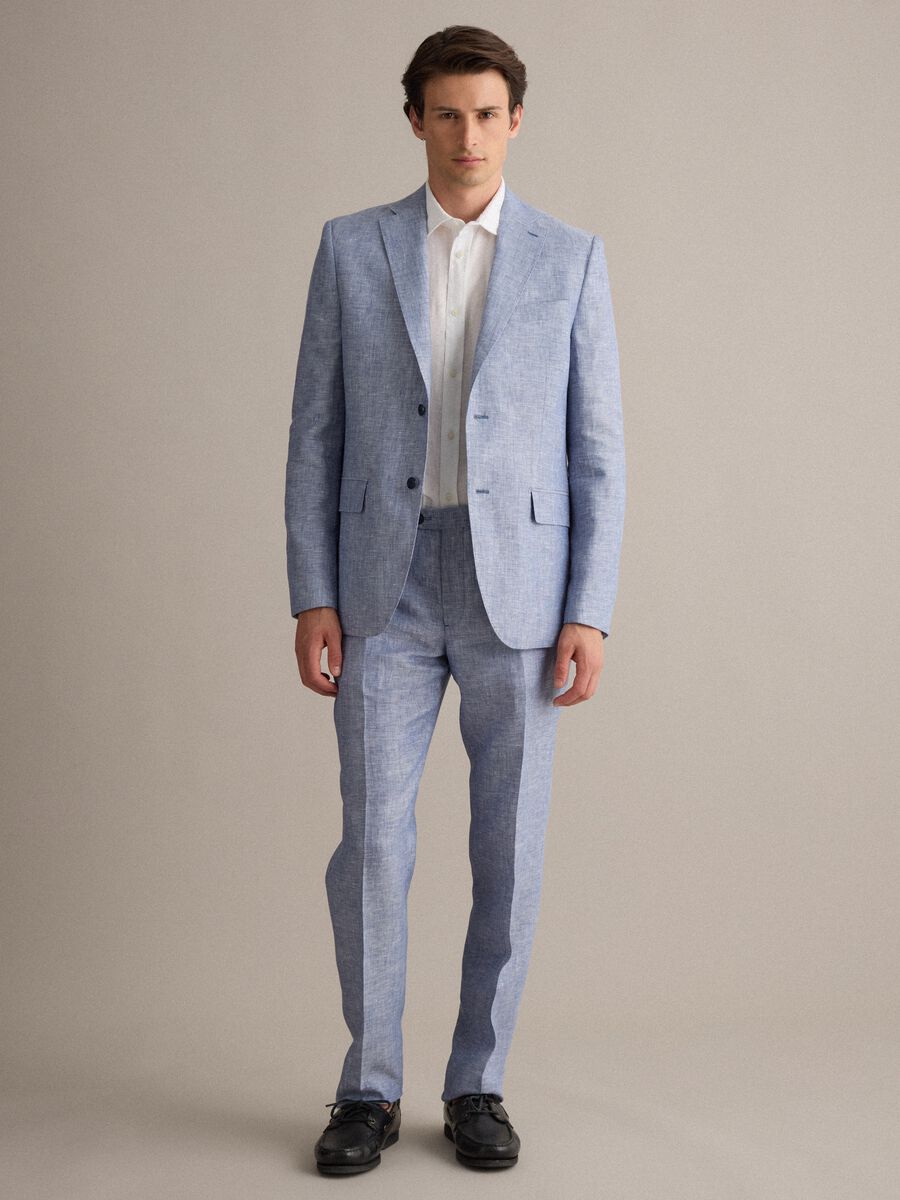 Blazer azzurro in puro lino_1