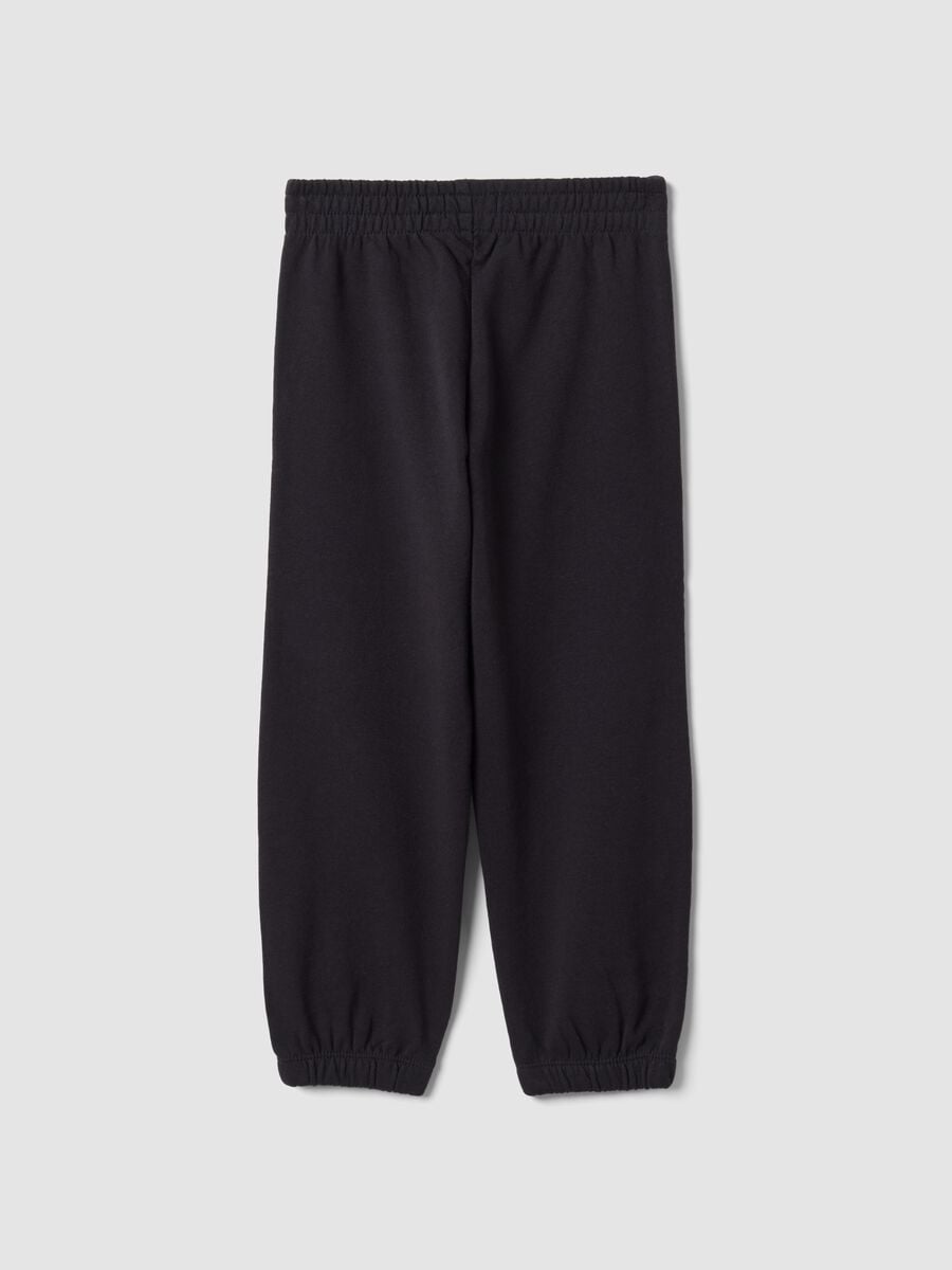 Pantaloni jogger neri in puro cotone regular fit per bambina_1