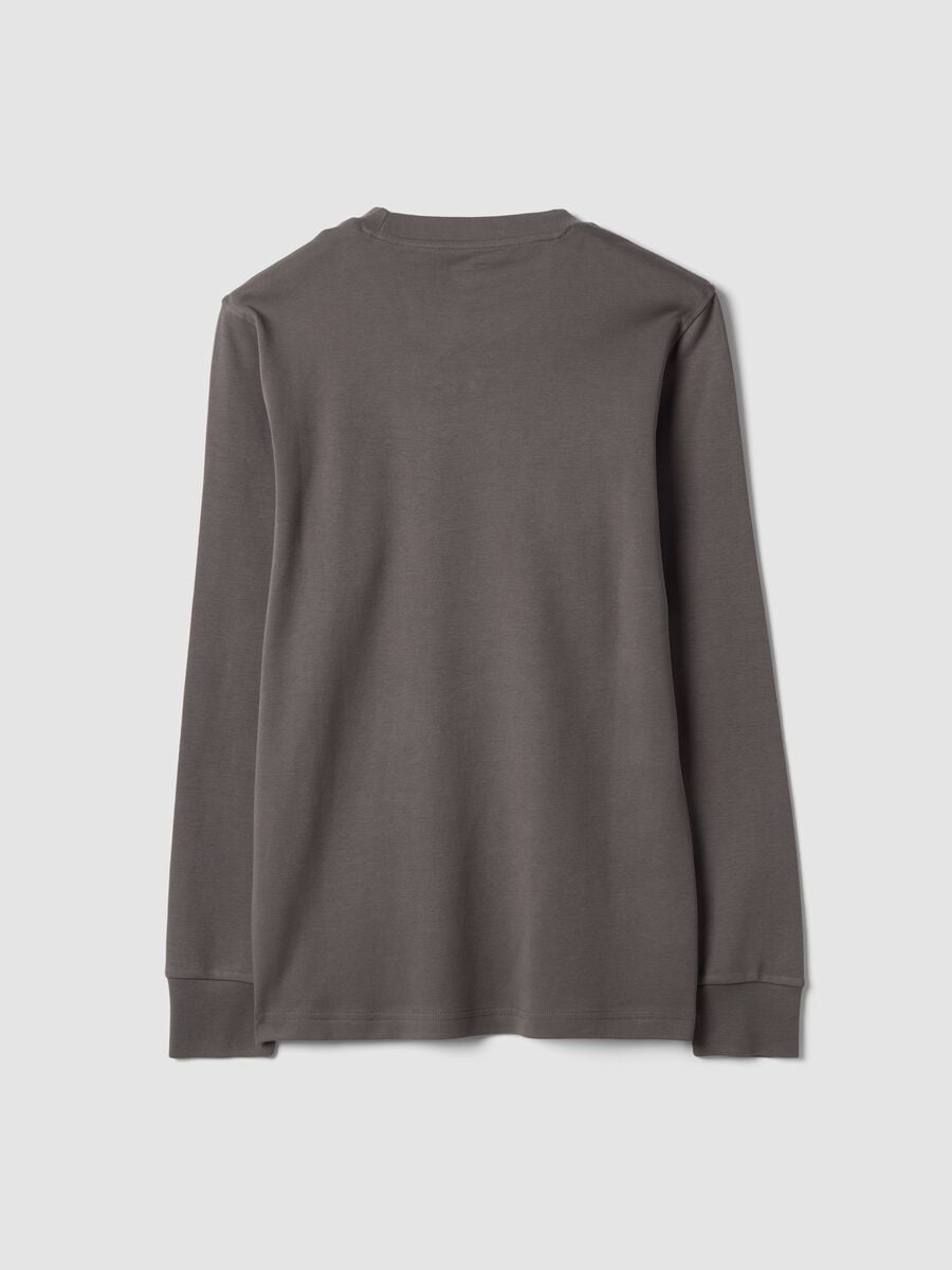 T-shirt grigia in puro cotone girocollo_2
