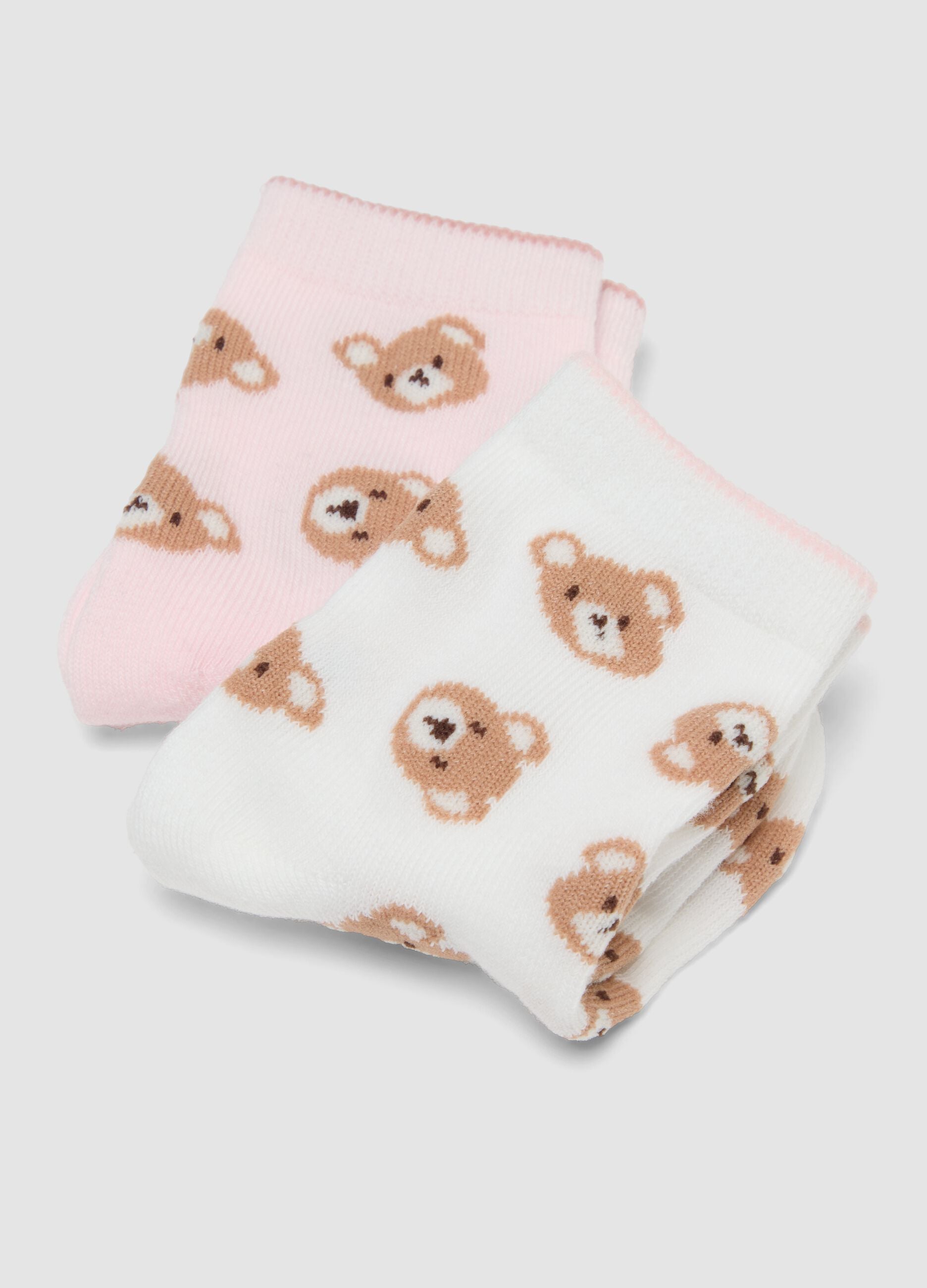 5-pack of pink socks in organic stretch cotton