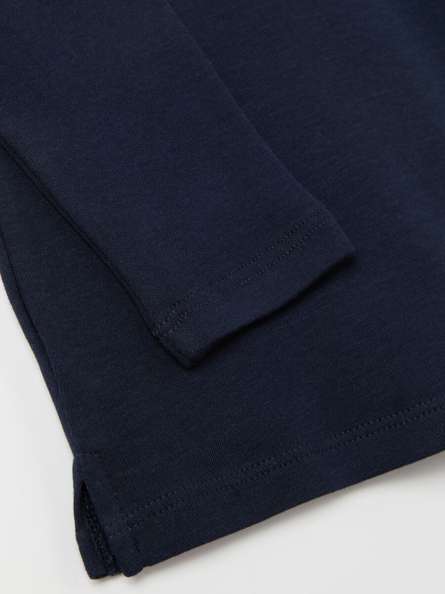 Long-sleeved cotton polo shirt_2