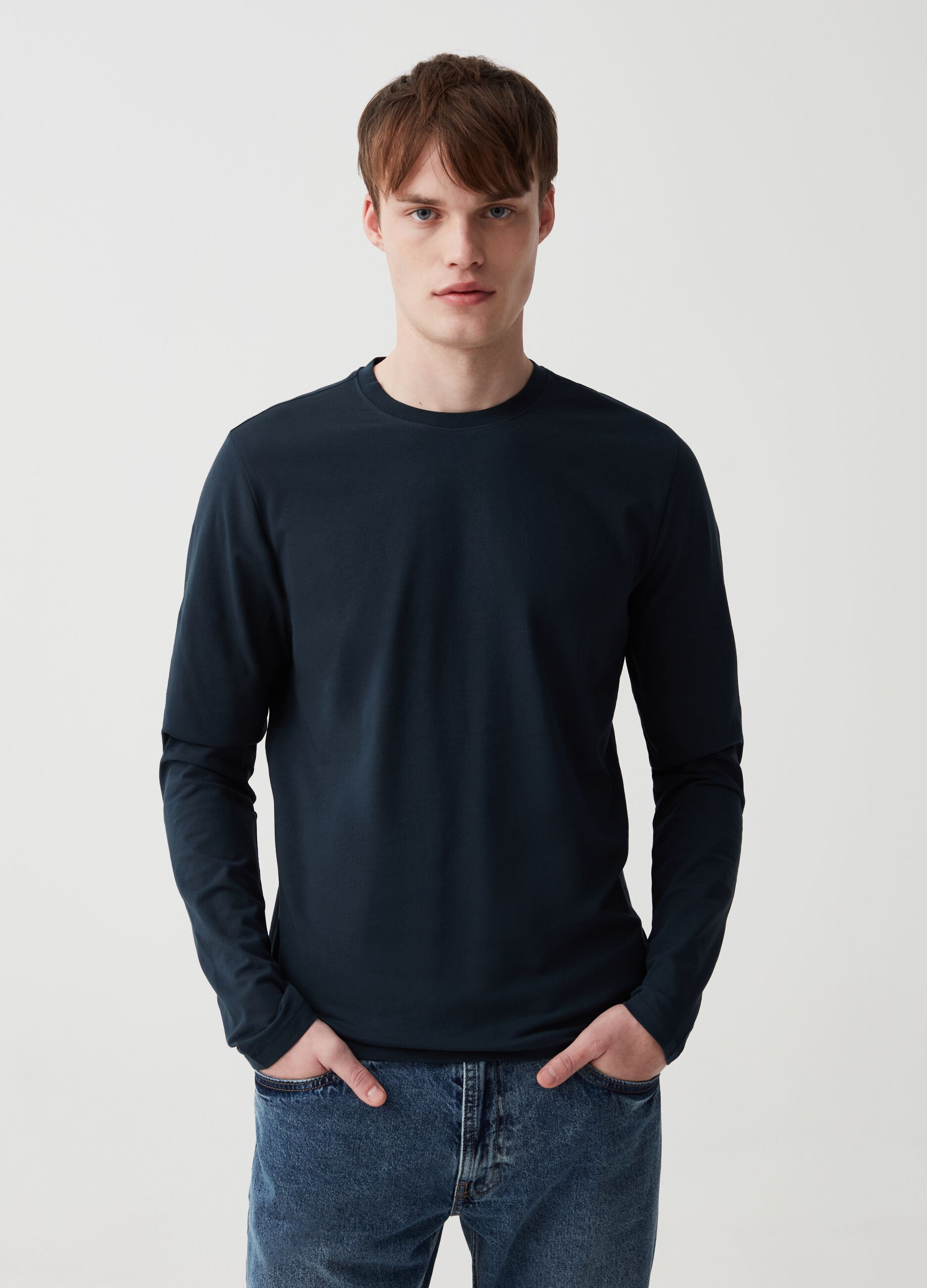 T-shirt a maniche lunghe in jersey