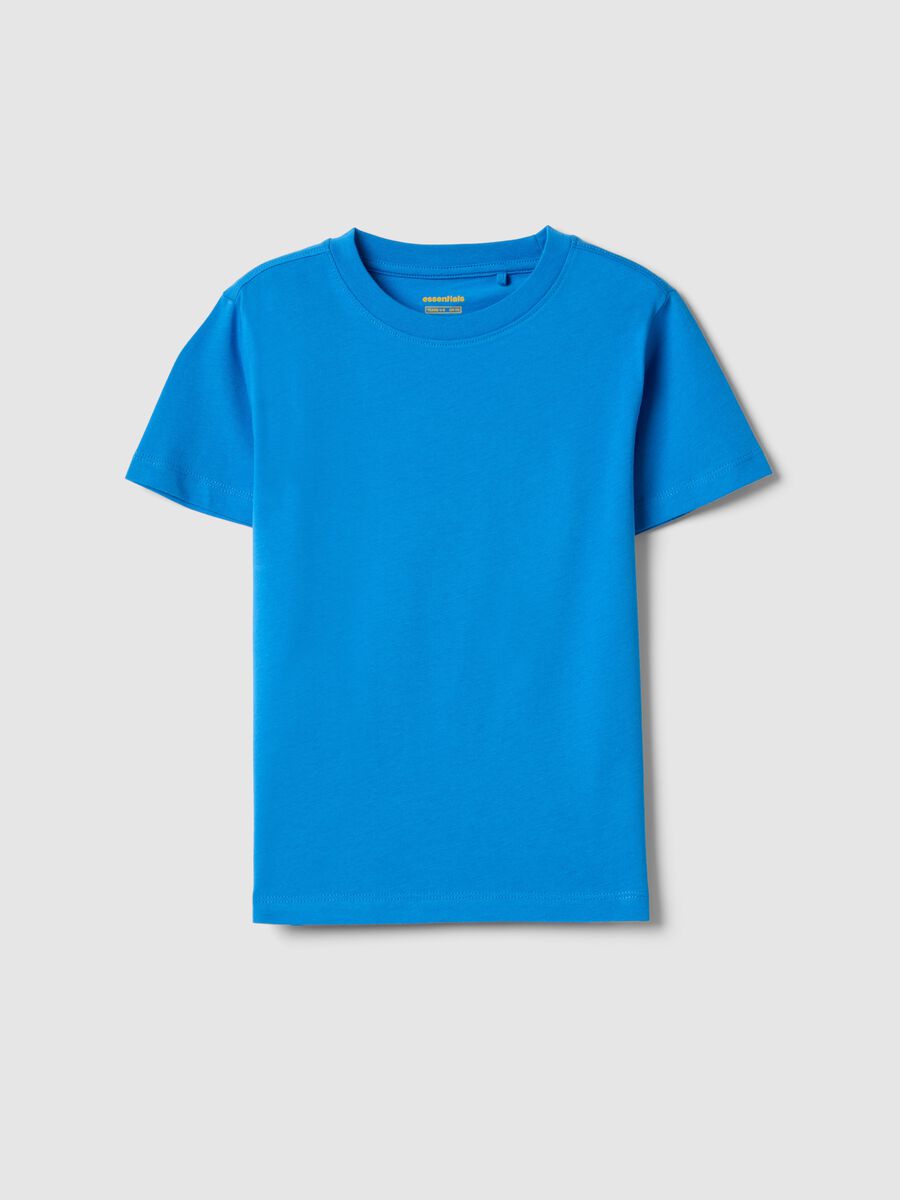 T-shirt in puro cotone azzurra da bambino regular fit_0