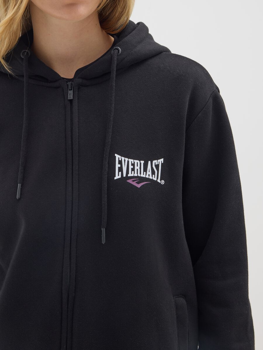 Black regular fit cotton blend sweatshirt_3