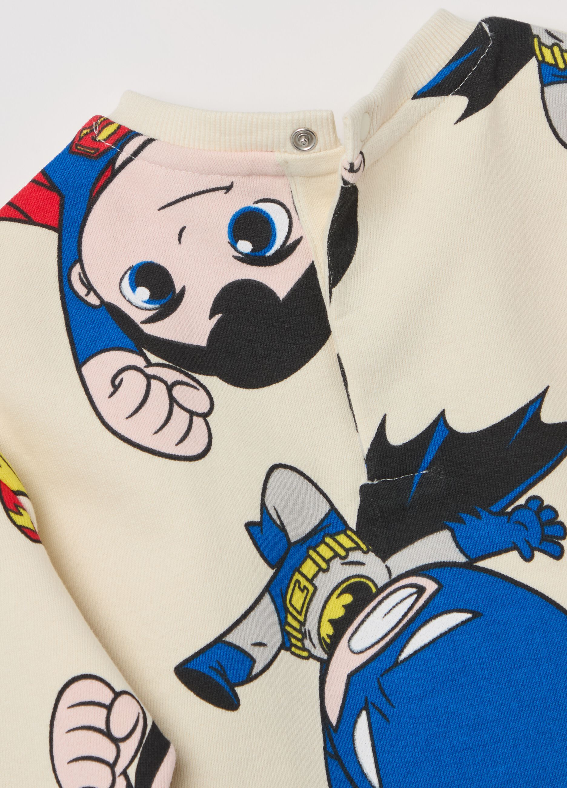 Cotton jogging set with Batman and Superman print
