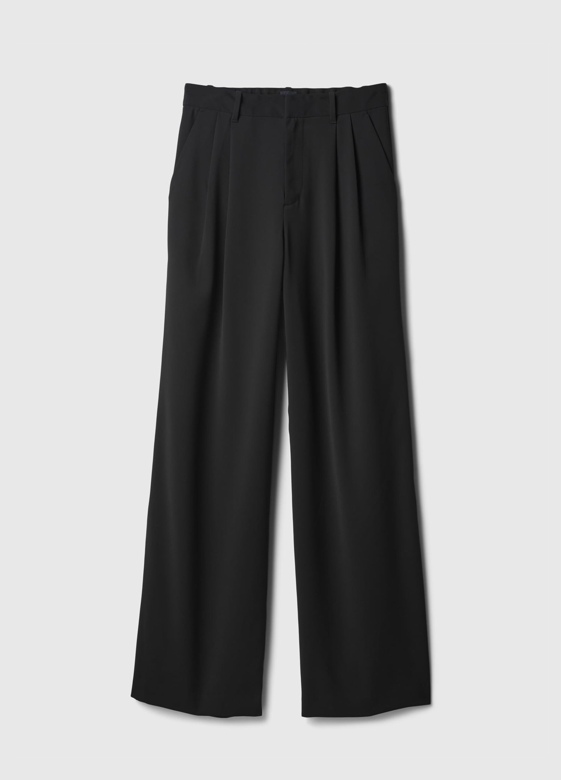 Pantalone wide leg vita alta con pinces
