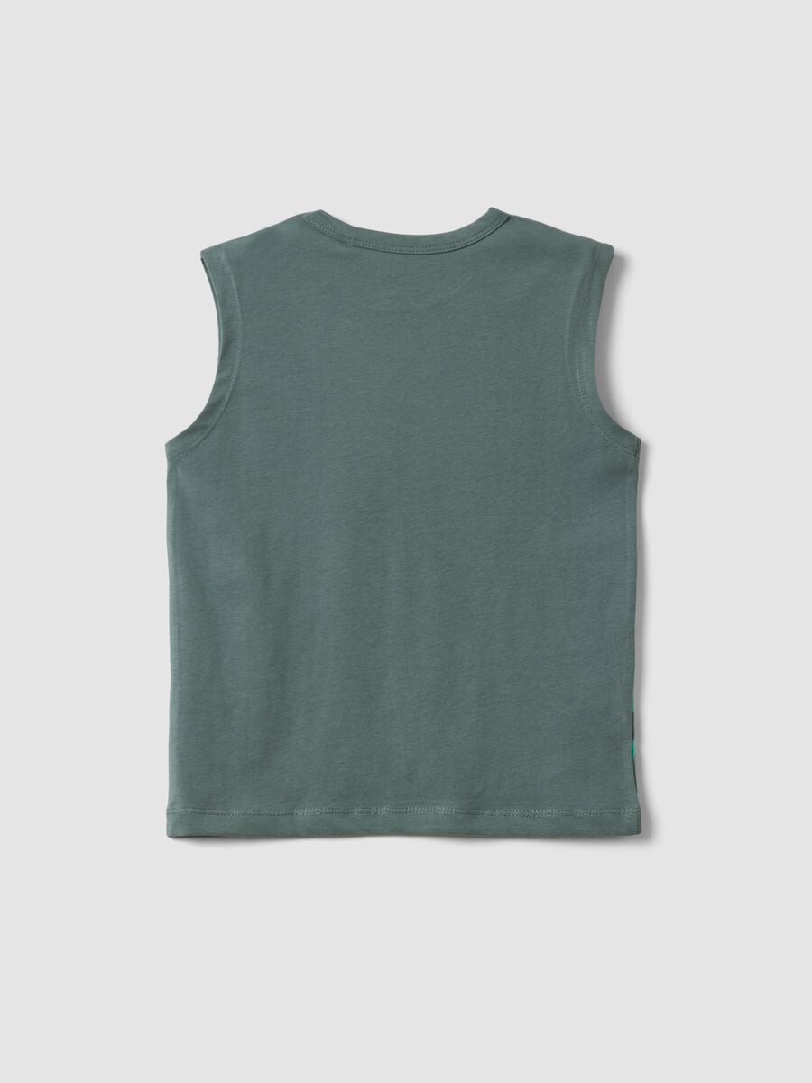 Canottiera verde in cotone organico_1