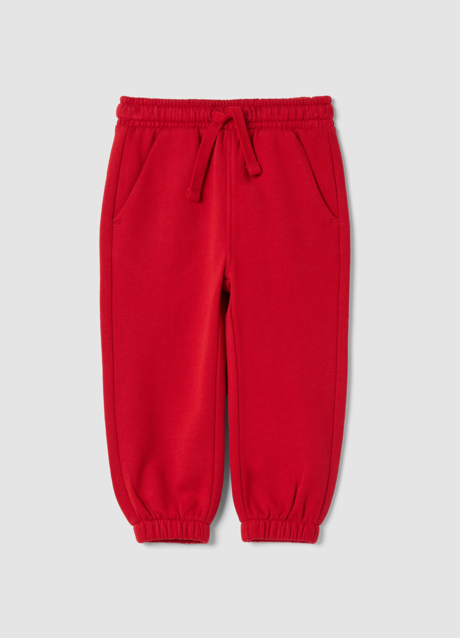 Pantaloni jogger rossi in puro cotone organico