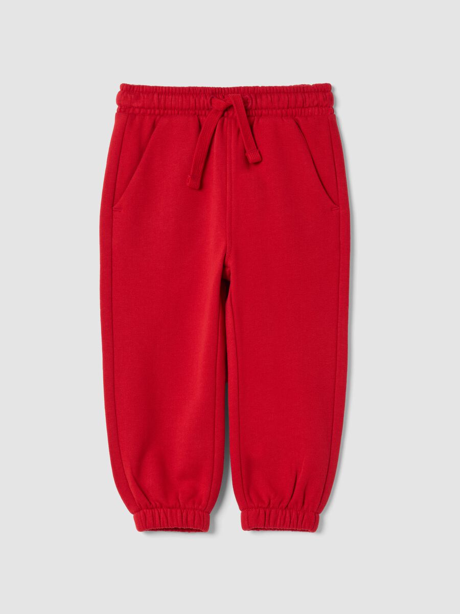 Pantaloni jogger rossi in puro cotone organico_0