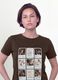 Brown pure cotton T-shirt with floral print, regular fit_2