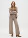 Beige regular fit palazzo trousers_0