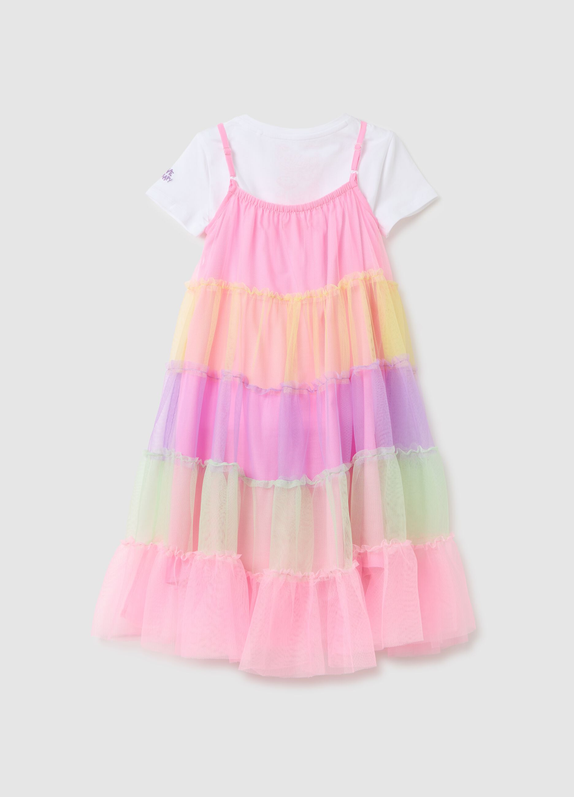 Girl's long dress in multicolour blend regular fit