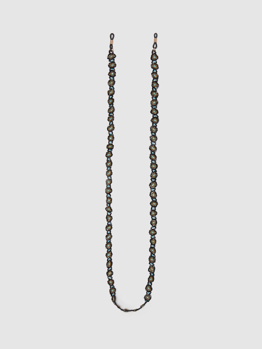 Glasses chain with multicoloured beads_0