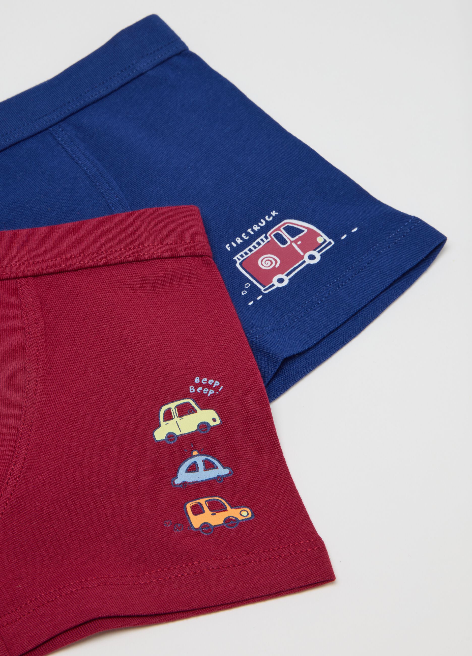 Set of multicolour stretch cotton kids' boxer shorts