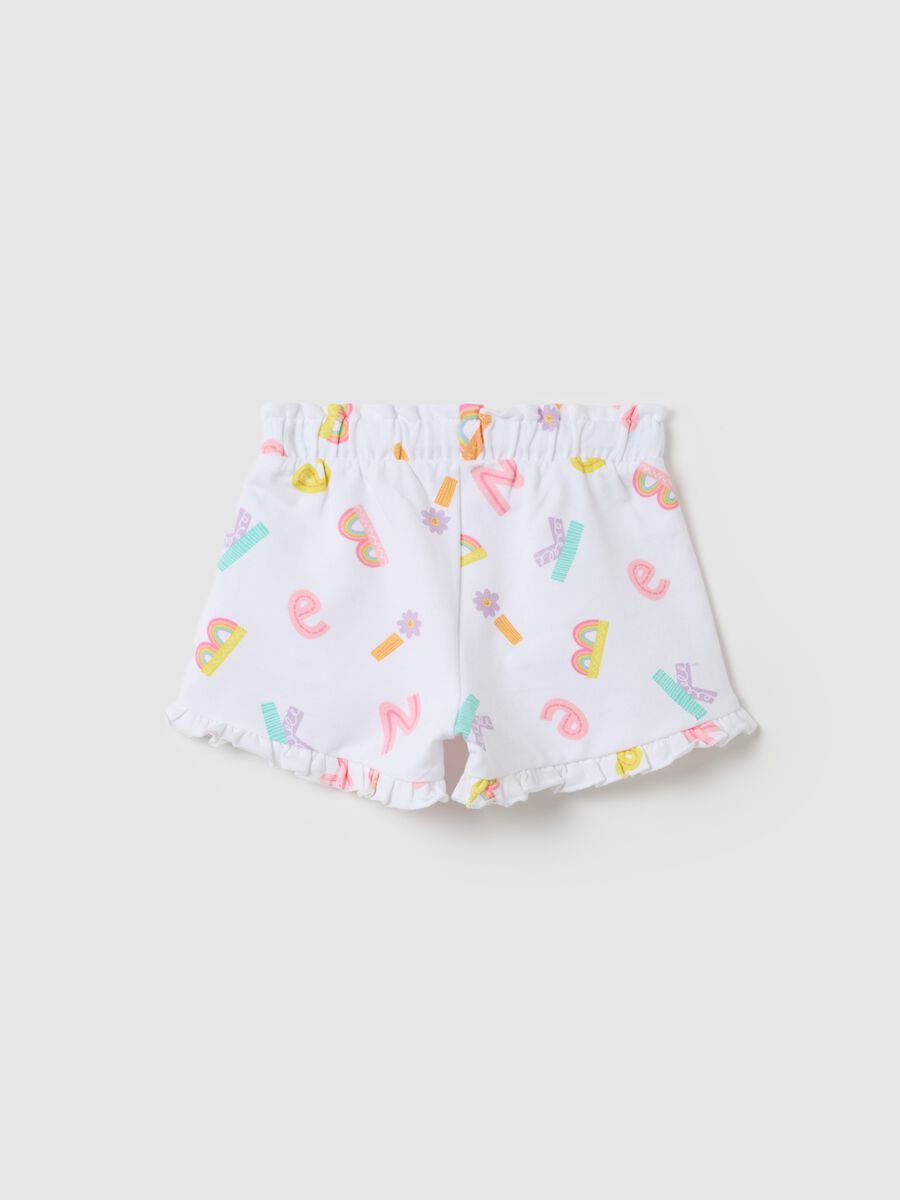 White shorts with colourful Fagottino print_1