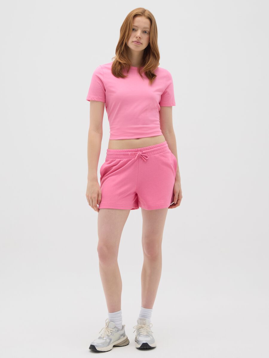 Women's pink pure cotton regular fit T-shirt_1