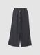 Pantaloni grigi wide leg in puro cotone_1
