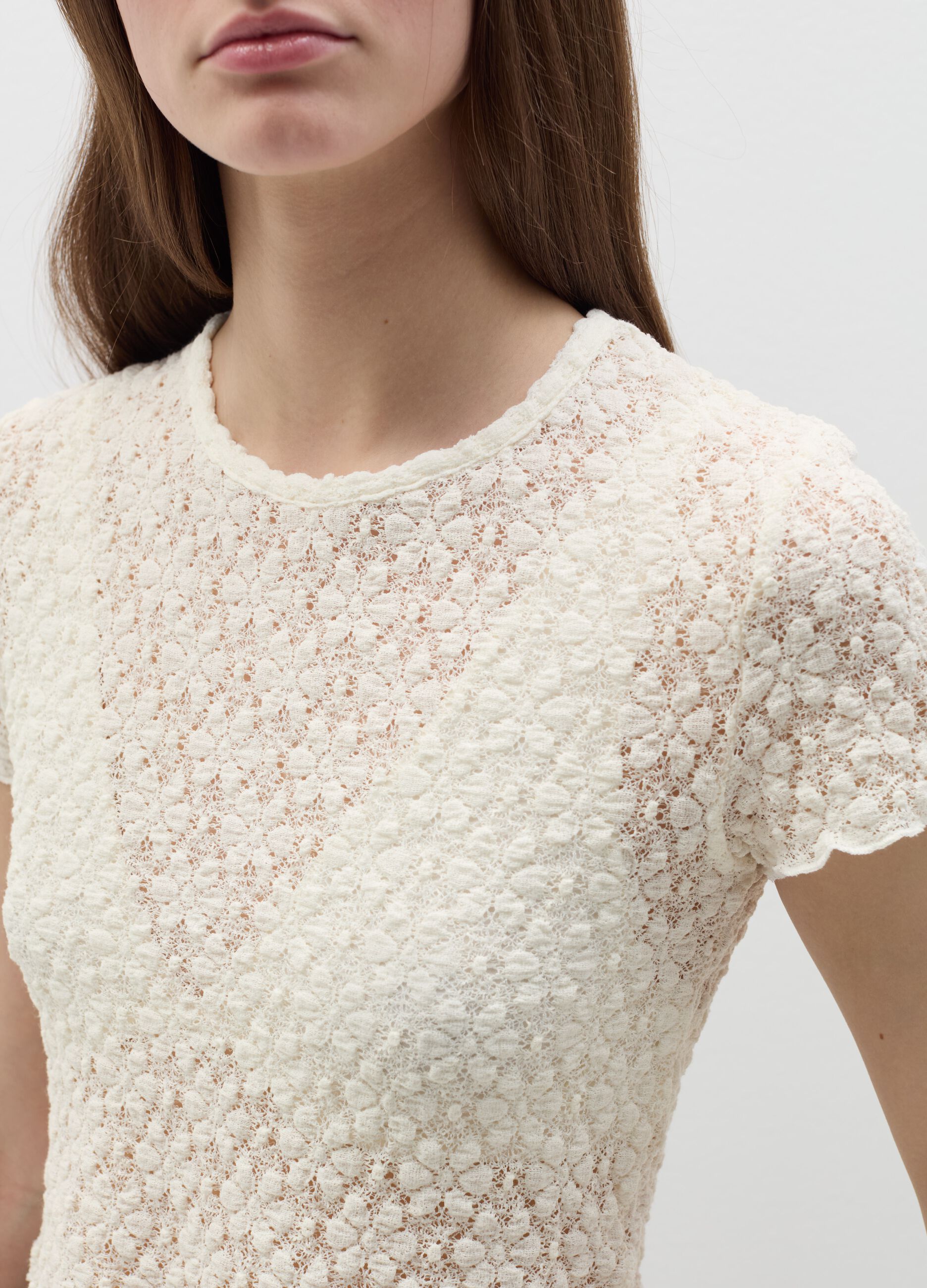 T-shirt with lace motif