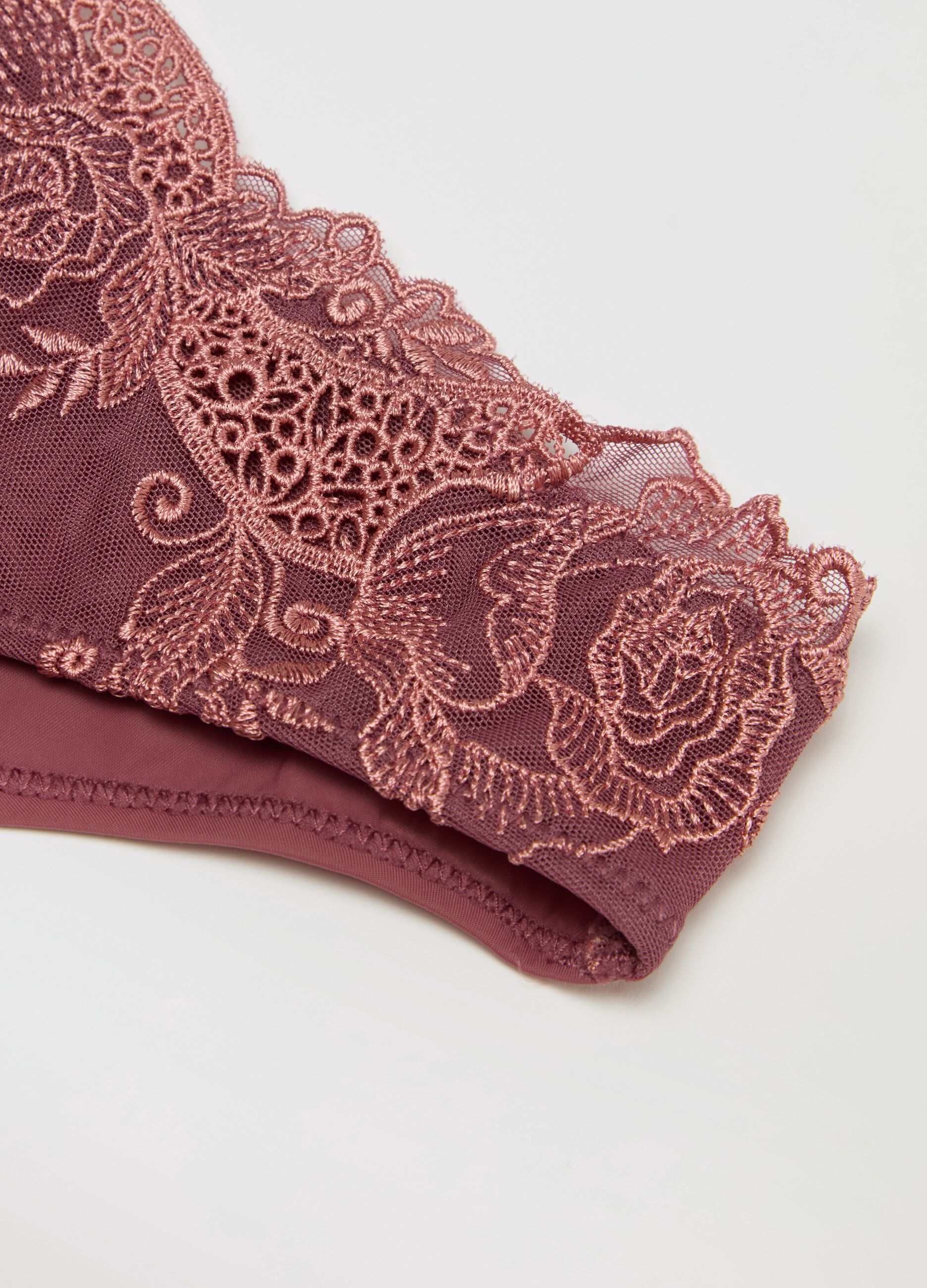 Slip in microfibra con pizzo