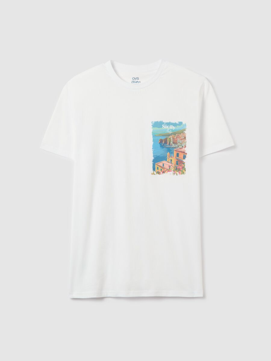 Cotton T-shirt with "Sicily Italy" print_4
