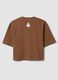 Brown pure cotton T-shirt with embroidery, regular fit_6