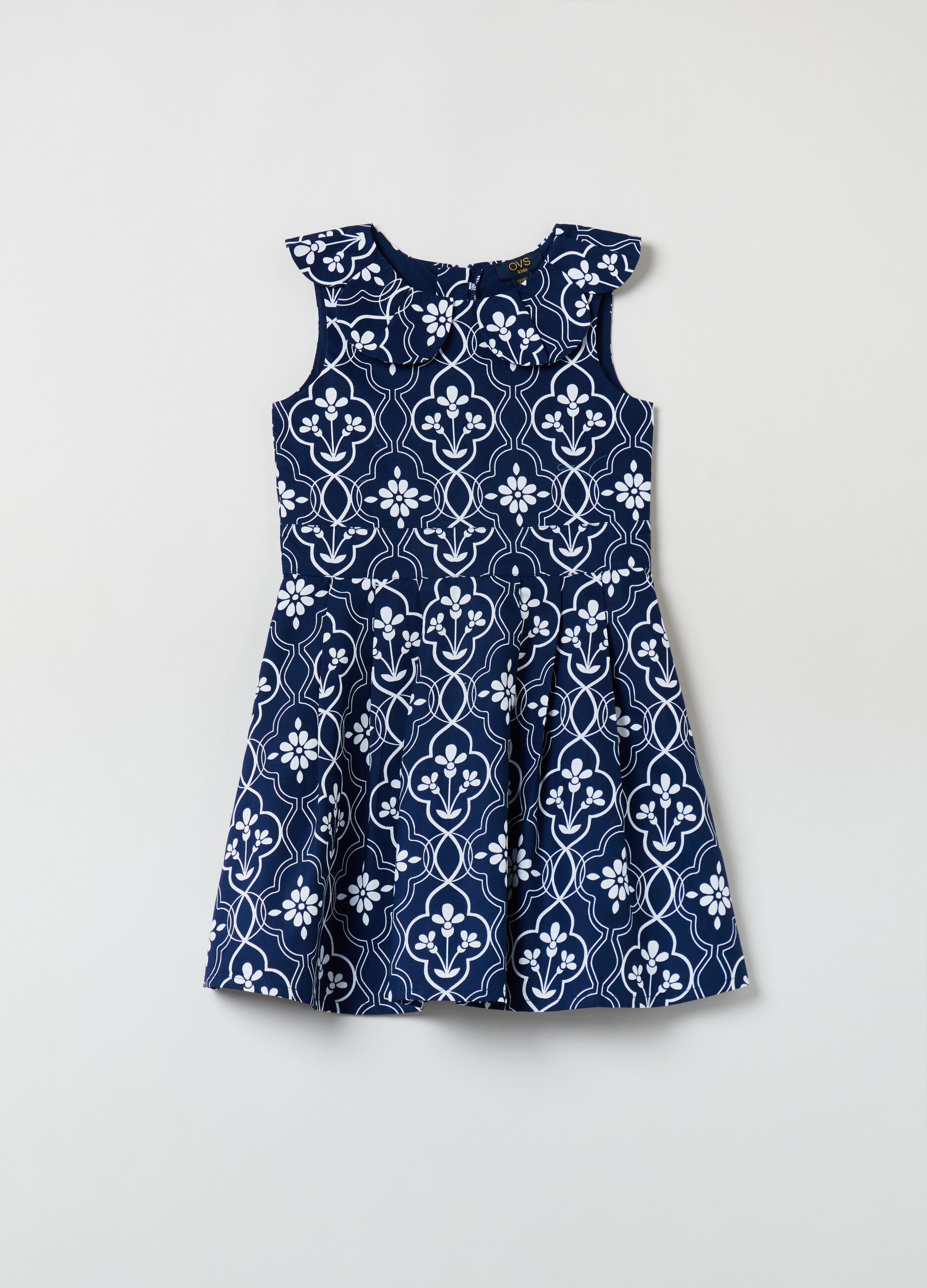 Vestito in cotone con stampa floreale_0