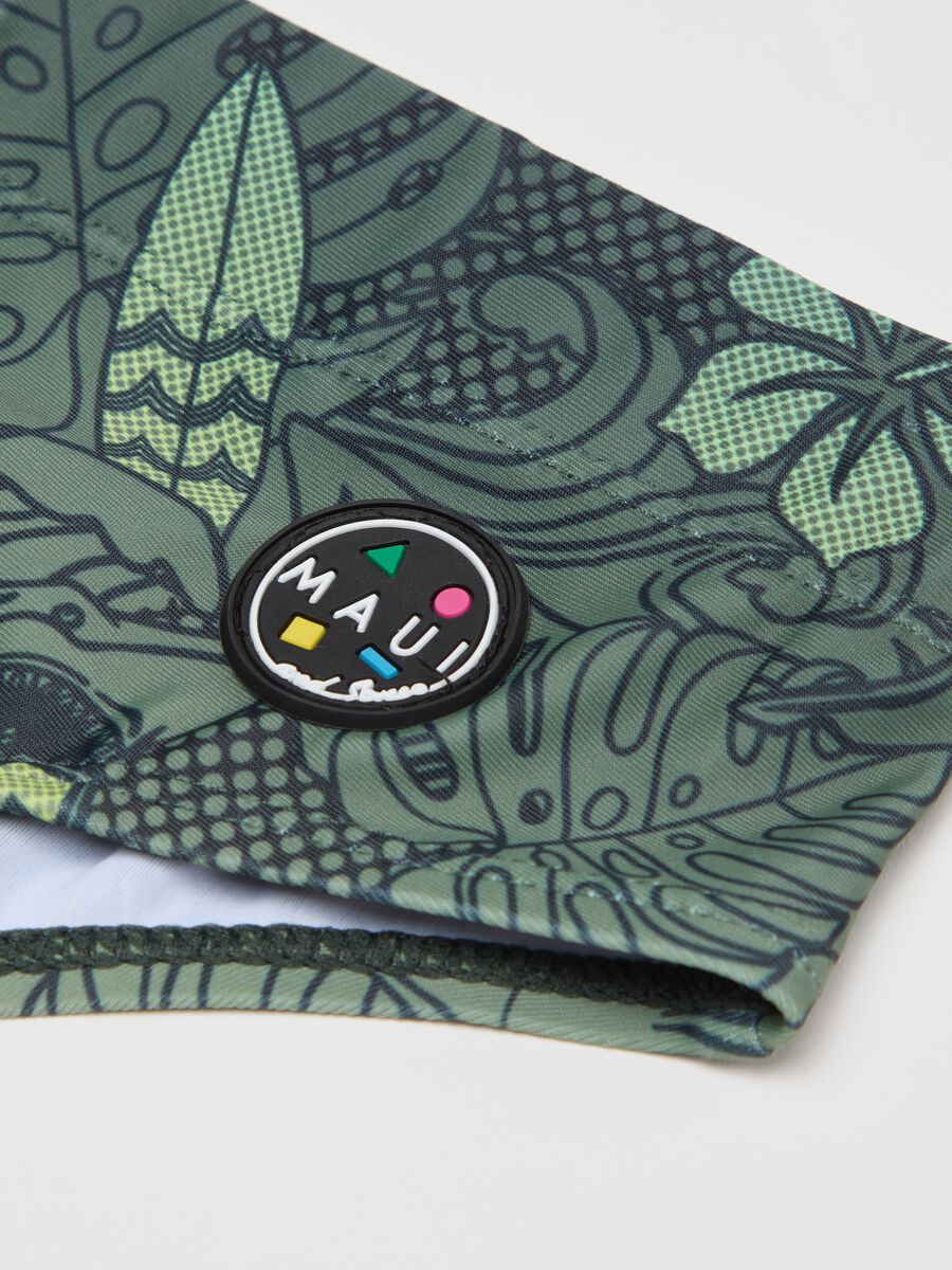 Swim briefs with foliage print_2