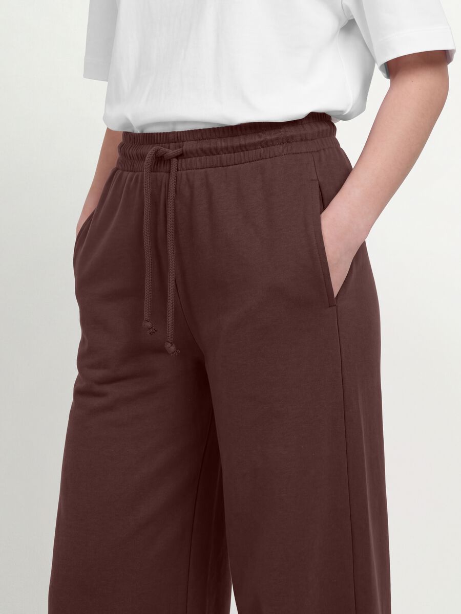 Pantaloni jogger marroni baggy fit in puro cotone_2